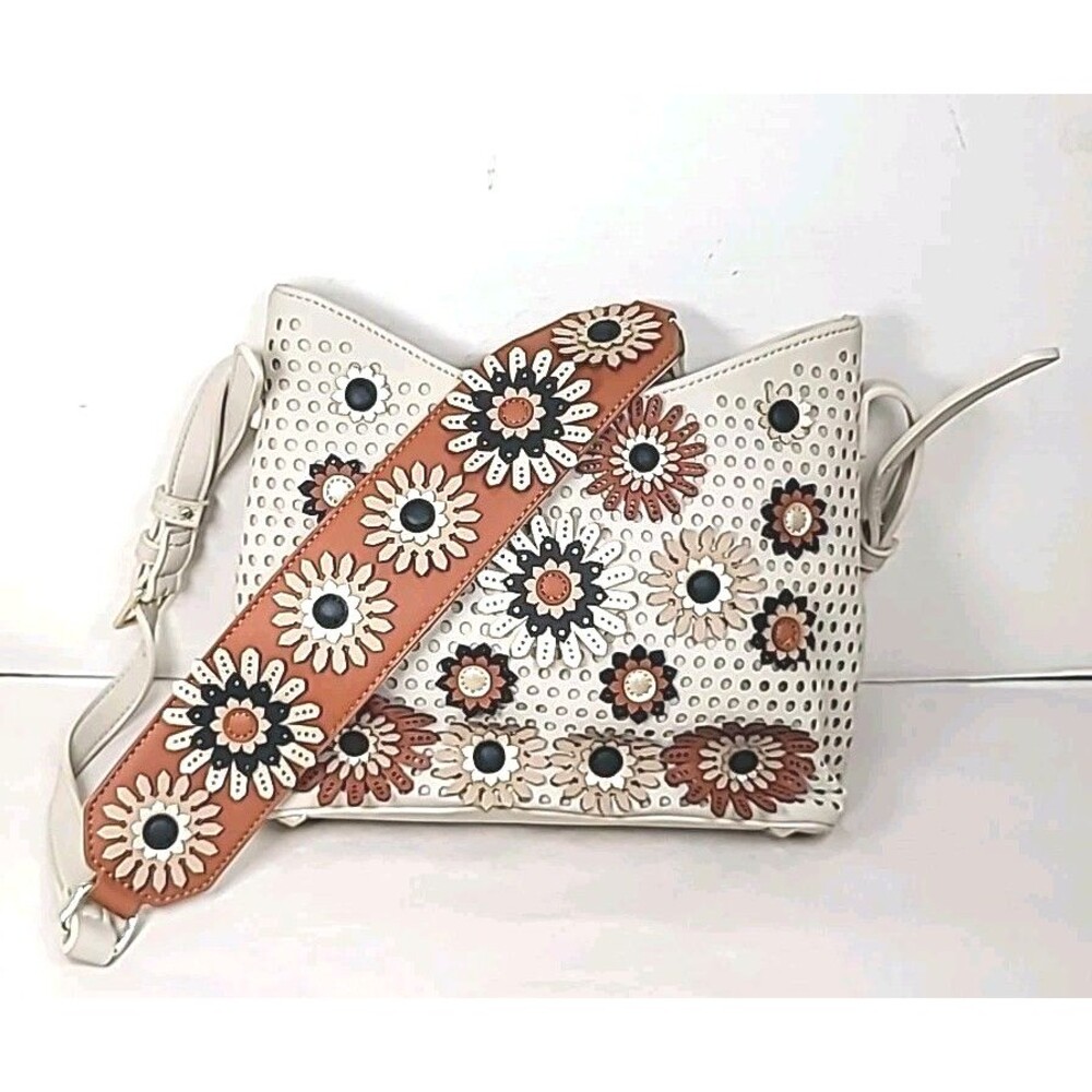 Desigual Shoulder/ crossbody  Bag W/Flower Power Grey Boho Bohemian